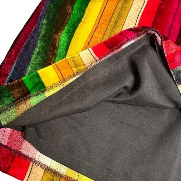 Milly Modern Mini Skirt in Velvet Rainbow Stripes Small 4/6 (Estimated) - Picture 4 of 10